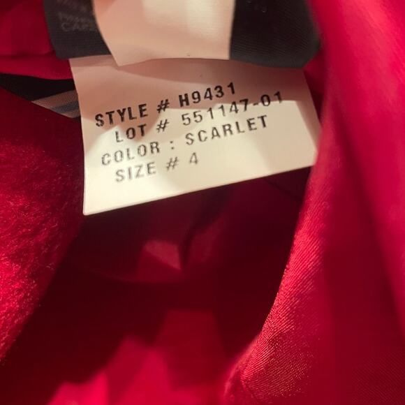 Tommy Hilfiger 4 Wool Toggle Coat | Scarlet Red Removable Hood Holiday Jacket - Picture 9 of 11